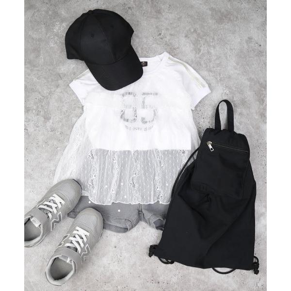 エマーブル　AIMABLE　ラグランチュールレース 半袖 Tシャツ(100・110・120・130・140)子ども服　女の子　小学生　キッズ　ライン入り | AIMABLE | 06