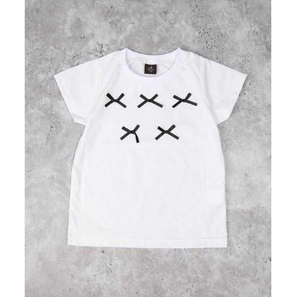 エマーブル　AIMABLE　レイヤード チュール トップス2Pセット　半袖 Tシャツ(100・110・120・130・140)子ども服　女の子　小学生　キッズ リボン　AM25ES002 | AIMABLE | 02