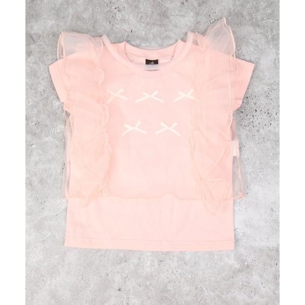 エマーブル　AIMABLE　レイヤード チュール トップス2Pセット　半袖 Tシャツ(100・110・120・130・140)子ども服　女の子　小学生　キッズ リボン　AM25ES002 | AIMABLE | 04