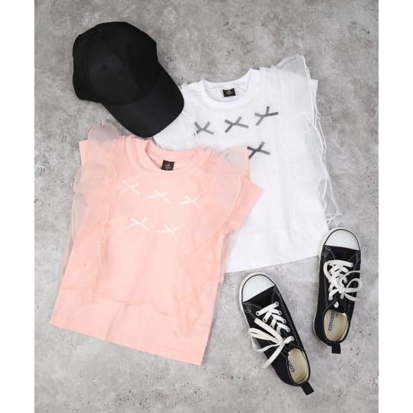 エマーブル　AIMABLE　レイヤード チュール トップス2Pセット　半袖 Tシャツ(100・110・120・130・140)子ども服　女の子　小学生　キッズ リボン　AM25ES002 | AIMABLE | 09