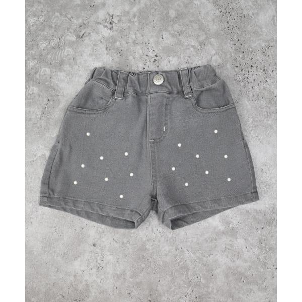 ●50％OFFセール●エマーブル　AIMABLE　パールデニム ショートパンツ (100・110・120・130・140)子ども服　女の子　小学生　キッズ グレー　サックスブルー　AM | AIMABLE | 01