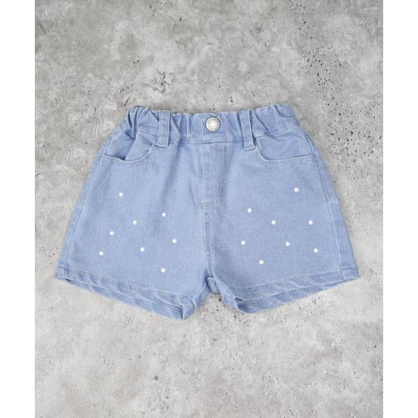 ●50％OFFセール●エマーブル　AIMABLE　パールデニム ショートパンツ (100・110・120・130・140)子ども服　女の子　小学生　キッズ グレー　サックスブルー　AM | AIMABLE | 02