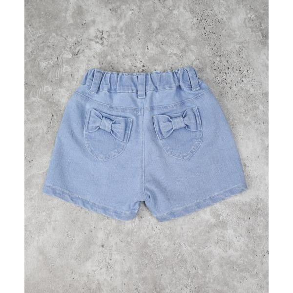 ●50％OFFセール●エマーブル　AIMABLE　パールデニム ショートパンツ (100・110・120・130・140)子ども服　女の子　小学生　キッズ グレー　サックスブルー　AM | AIMABLE | 03