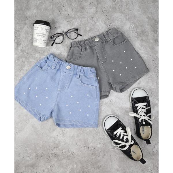 ●50％OFFセール●エマーブル　AIMABLE　パールデニム ショートパンツ (100・110・120・130・140)子ども服　女の子　小学生　キッズ グレー　サックスブルー　AM | AIMABLE | 04