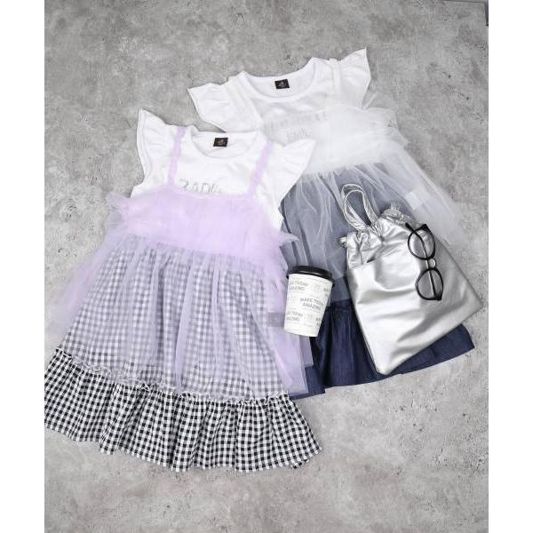 エマーブル　AIMABLE　レイヤードチュール ワンピース 2Pセット (100・110・120・130・140)子ども服　女の子　小学生　キッズ カジュアルガーリー AM25ES005 | AIMABLE | 11