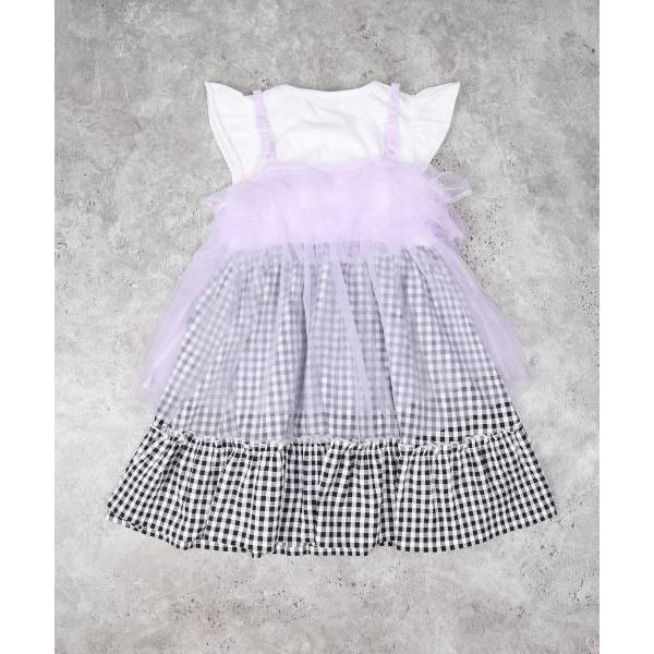 エマーブル　AIMABLE　レイヤードチュール ワンピース 2Pセット (100・110・120・130・140)子ども服　女の子　小学生　キッズ カジュアルガーリー AM25ES005 | AIMABLE | 02