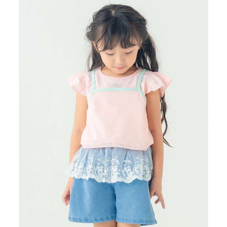 エマーブル AIMABLE 袖フリル 半袖 Tシャツ ( 100 110 120 130 140 ) 子ども服 女の子 キッズ フリル | AIMABLE | 01