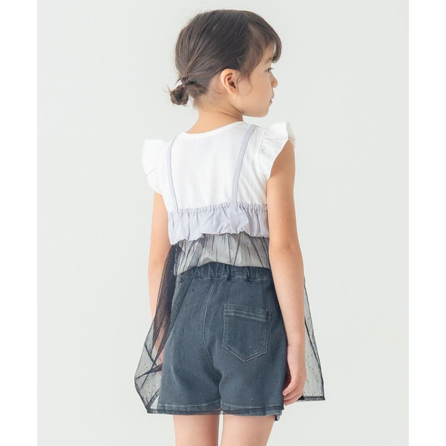 エマーブル AIMABLE 【レイヤード風】ドットチュールキャミドッキングチュニック ( 110 120 130 140 ) 子ども服 女の子 | DILASH | 03