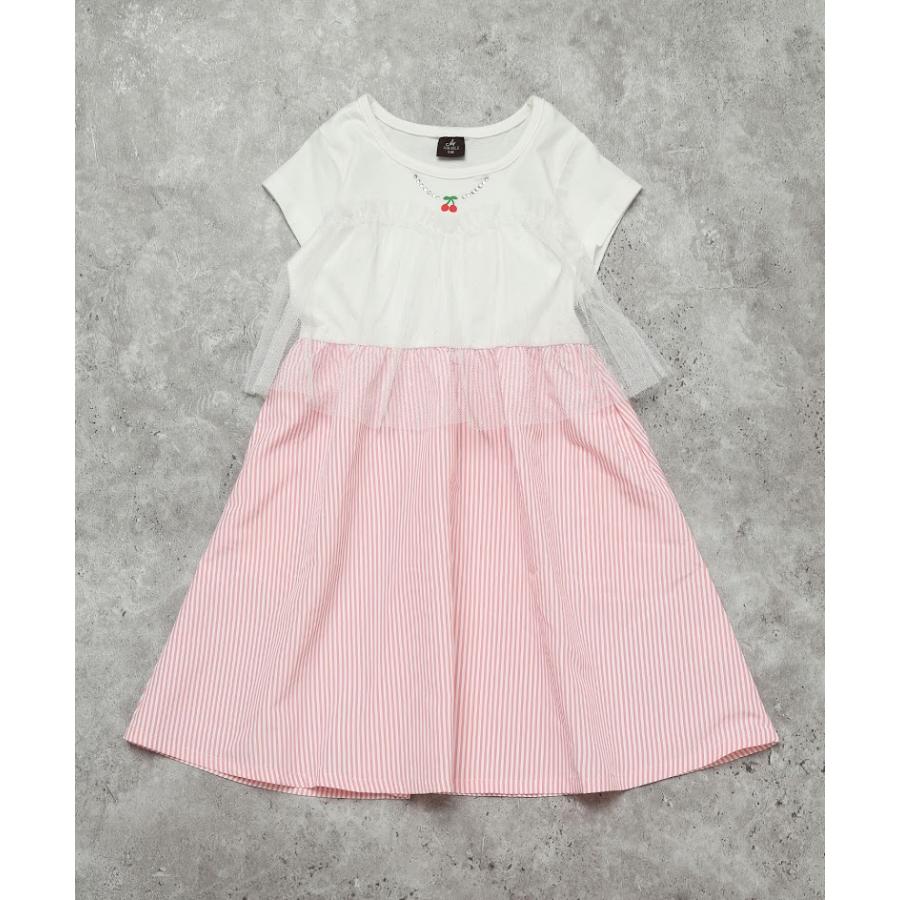 エマーブル AIMABLE 【さくらんぼ／ドッキング】ストライプチュールワンピース ( 100 110 120 130 140 ) 子ども服 女の子 | AIMABLE | 05