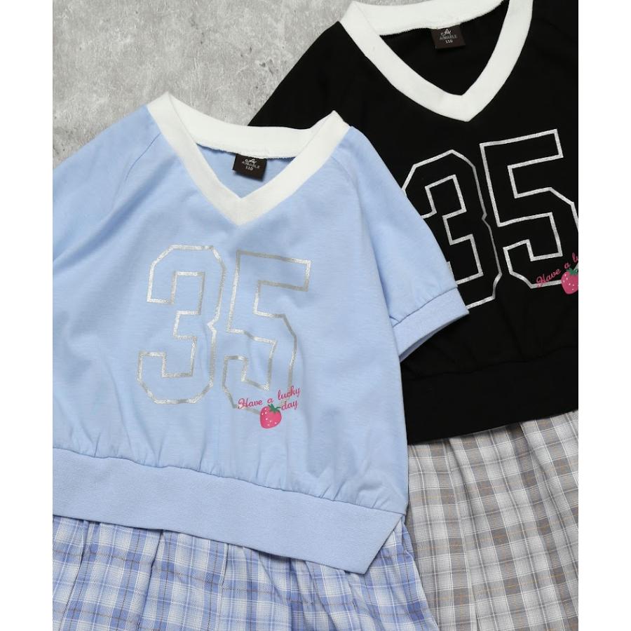 エマーブル AIMABLE 【カレッジ風】ナンバリングロゴチェックプリーツワンピース ( 100 110 120 130 140 ) 子ども服 女の子 | AIMABLE | 12