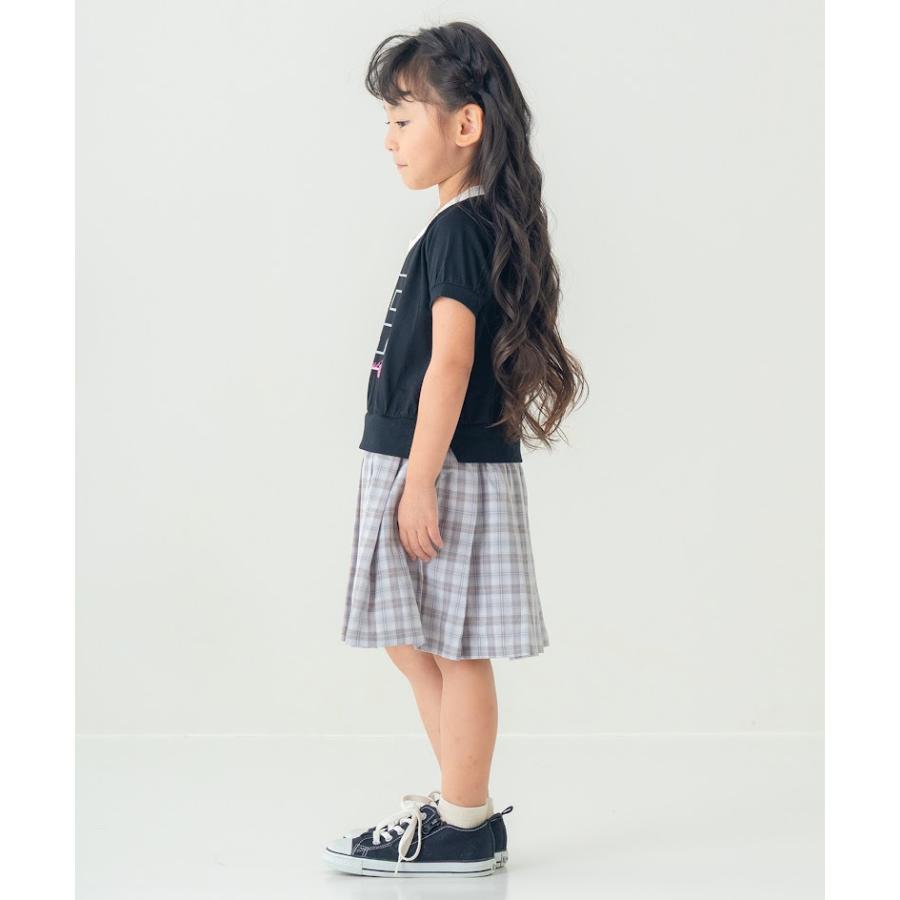 エマーブル AIMABLE 【カレッジ風】ナンバリングロゴチェックプリーツワンピース ( 100 110 120 130 140 ) 子ども服 女の子 | AIMABLE | 03