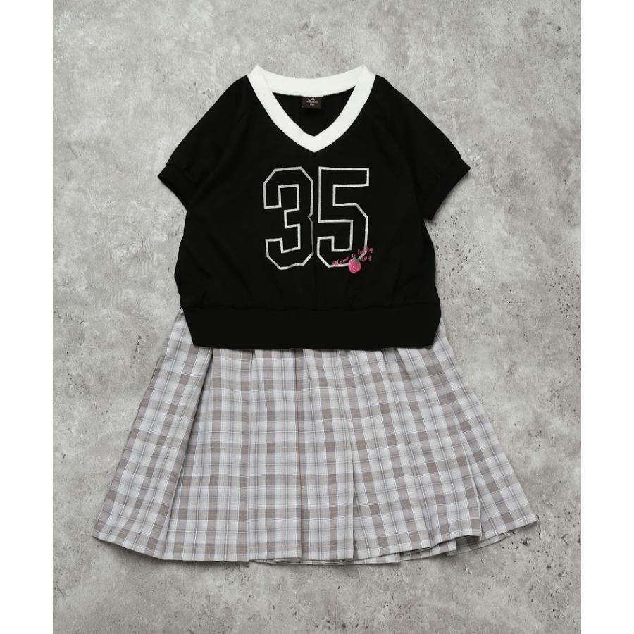 エマーブル AIMABLE 【カレッジ風】ナンバリングロゴチェックプリーツワンピース ( 100 110 120 130 140 ) 子ども服 女の子 | AIMABLE | 04