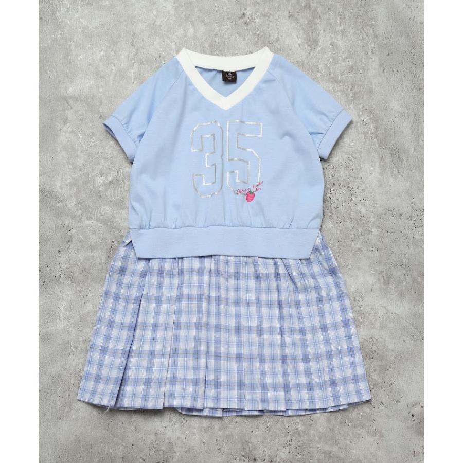 エマーブル AIMABLE 【カレッジ風】ナンバリングロゴチェックプリーツワンピース ( 100 110 120 130 140 ) 子ども服 女の子 | AIMABLE | 05