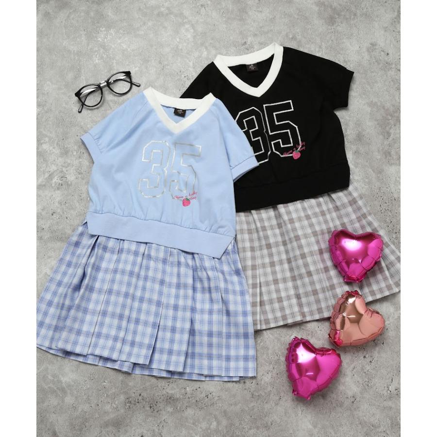 エマーブル AIMABLE 【カレッジ風】ナンバリングロゴチェックプリーツワンピース ( 100 110 120 130 140 ) 子ども服 女の子 | AIMABLE | 07