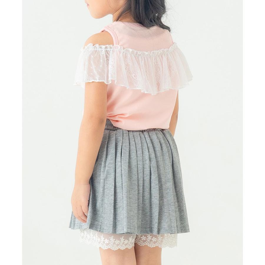 エマーブル AIMABLE 【安心のインパン付き】裾レースプリーツキュロットスカート ( 100 110 120 130 140 ) 子ども服 女の子 | AIMABLE | 03