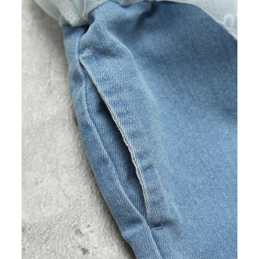 エマーブル AIMABLE 【甘辛MIX・レイヤード風】サイドライン / デニムショートパンツ ( 100 110 120 130 140 ) 子ども服 女の子 キッズ | AIMABLE | 10