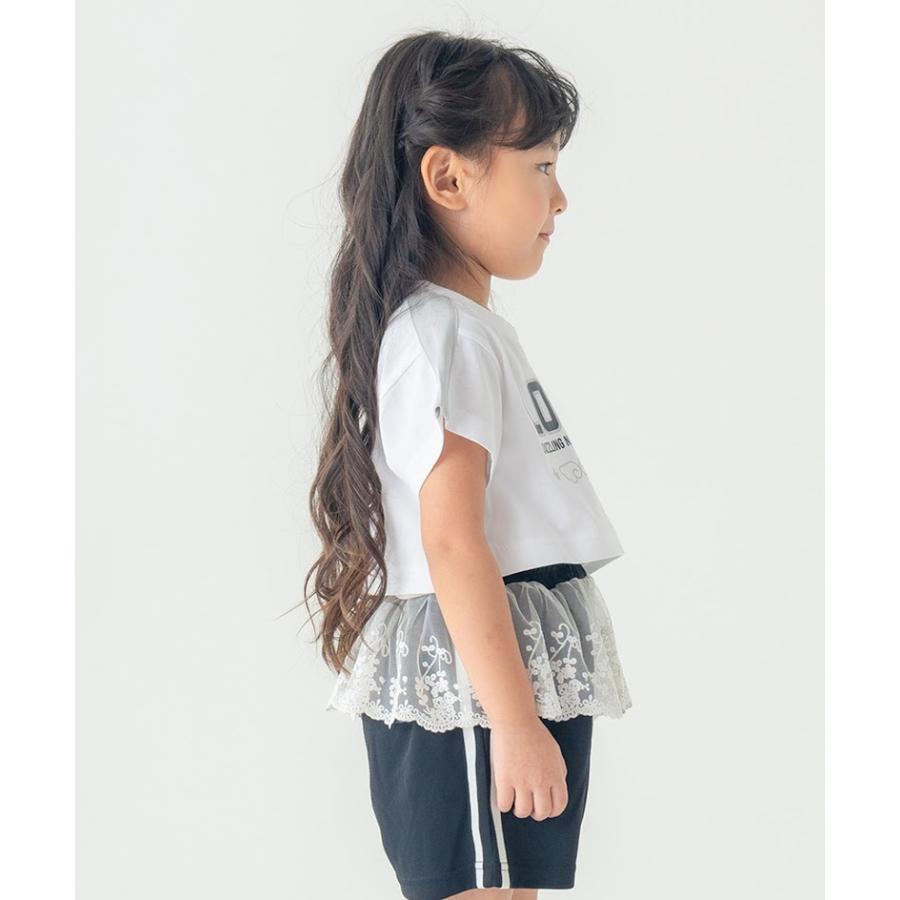 エマーブル AIMABLE 【甘辛MIX・レイヤード風】サイドライン / デニムショートパンツ ( 100 110 120 130 140 ) 子ども服 女の子 キッズ | AIMABLE | 03