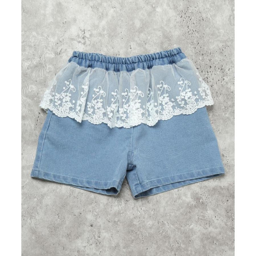 エマーブル AIMABLE 【甘辛MIX・レイヤード風】サイドライン / デニムショートパンツ ( 100 110 120 130 140 ) 子ども服 女の子 キッズ | AIMABLE | 06