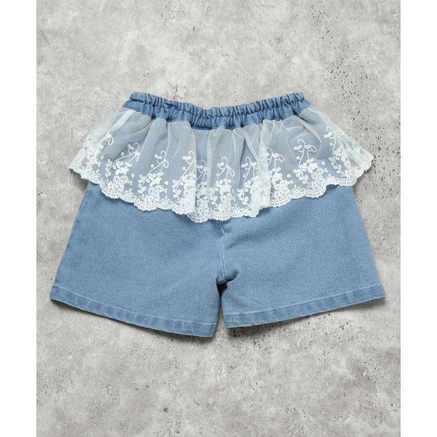 エマーブル AIMABLE 【甘辛MIX・レイヤード風】サイドライン / デニムショートパンツ ( 100 110 120 130 140 ) 子ども服 女の子 キッズ | AIMABLE | 07