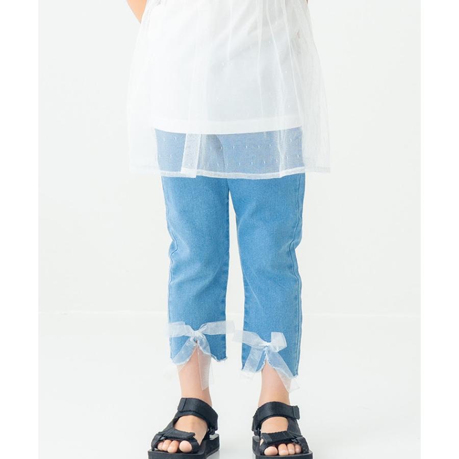 エマーブル AIMABLE 【ふわっとリボン×ストレッチ】裾スリットパンツ ( 100 110 120 130 140 ) 子ども服 女の子 キッズ | DILASH | 01