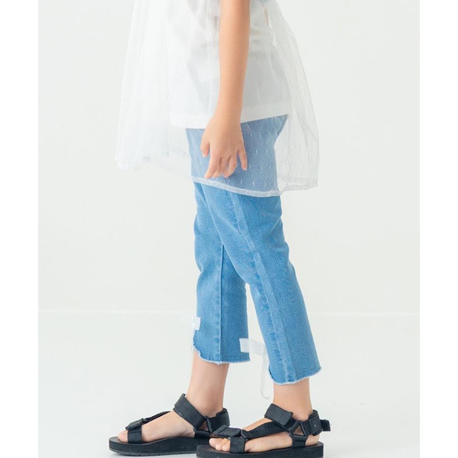 エマーブル AIMABLE 【ふわっとリボン×ストレッチ】裾スリットパンツ ( 100 110 120 130 140 ) 子ども服 女の子 キッズ | DILASH | 02