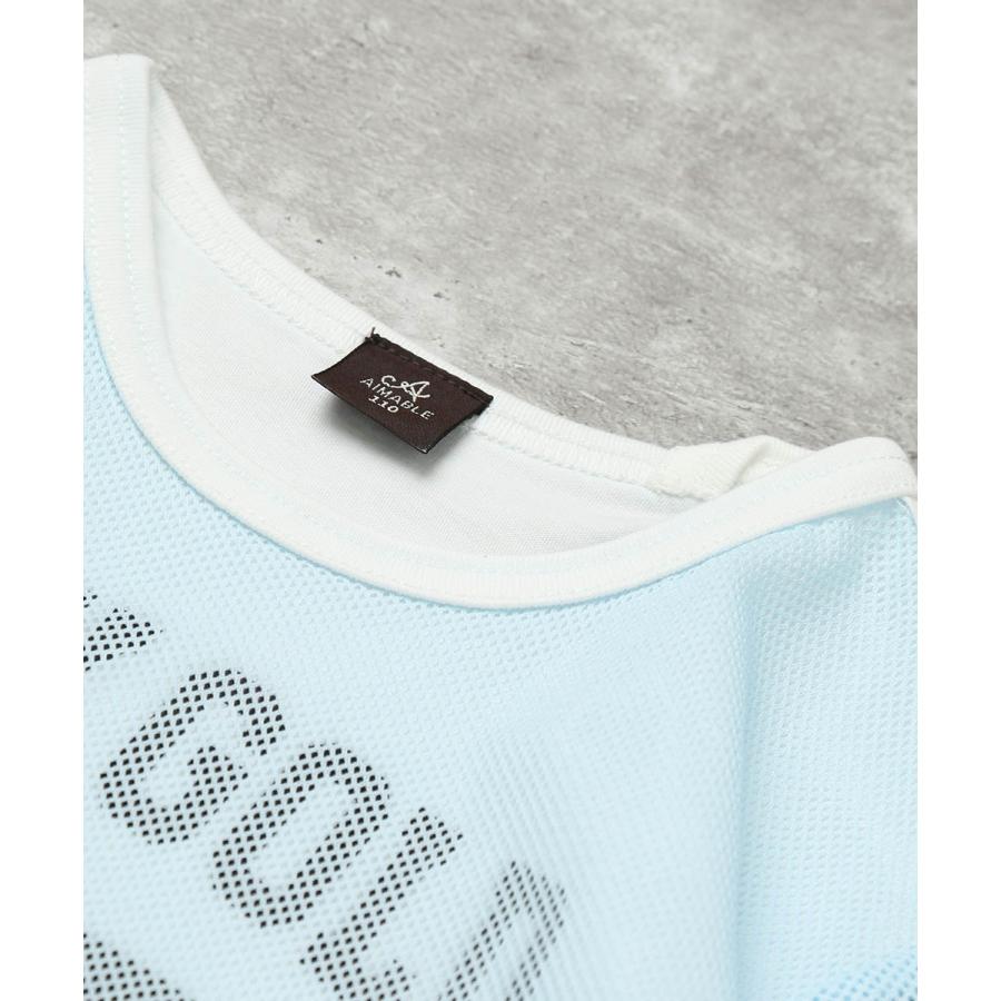 エマーブル AIMABLE 【メッシュ×レイヤード】 ナンバリングTシャツ ( 110 120 130 140 )　子ども服 キッズ ジュニア 女の子 | AIMABLE | 04