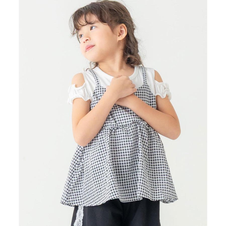 エマーブル AIMABLE 【肩開き】 ギンガムチェック ドッキングチュニック ( 110 120 130 140 )　子ども服 キッズ ジュニア | AIMABLE | 11