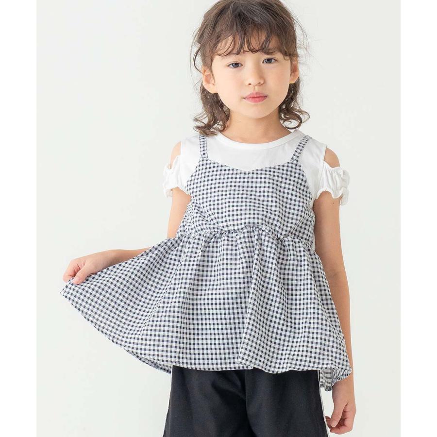 エマーブル AIMABLE 【肩開き】 ギンガムチェック ドッキングチュニック ( 110 120 130 140 )　子ども服 キッズ ジュニア | AIMABLE | 12