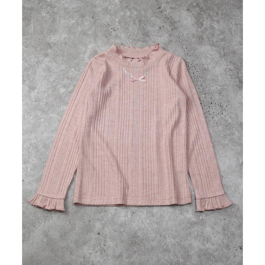 ●50％OFFセール●エマーブル AIMABLE ビジューネックレス ハイネックカットソー ( 100 110 120 130 140 ) 子ども服 キッズ 小学生　アウトレット　セール | DILASH | 02