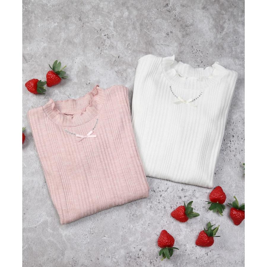●50％OFFセール●エマーブル AIMABLE ビジューネックレス ハイネックカットソー ( 100 110 120 130 140 ) 子ども服 キッズ 小学生　アウトレット　セール | DILASH | 04
