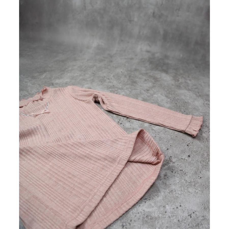 ●50％OFFセール●エマーブル AIMABLE ビジューネックレス ハイネックカットソー ( 100 110 120 130 140 ) 子ども服 キッズ 小学生　アウトレット　セール | DILASH | 07