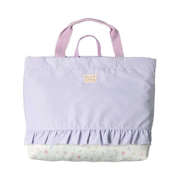 フォーレ Kids Foret 花・くま柄 フリル付きレッスンバッグ 手さげ袋 