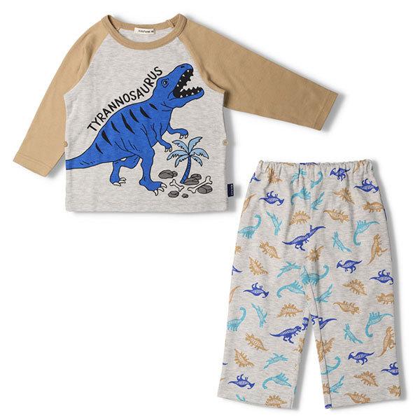 ●40％OFFセール●キッズフォーレ　Kids Foret　恐竜柄長袖長袖パジャマ(90cm）アウトレット ルームウェア | Kids Foret | 02