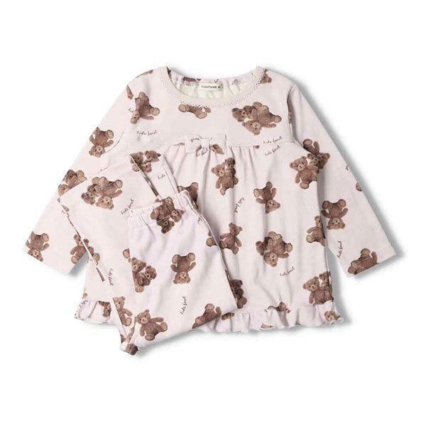 ●1000円均一セール●キッズフォーレ　Kids Foret　くま柄長袖パジャマ(100・110・120）幼児 キッズ アウトレット | Kids Foret | 01