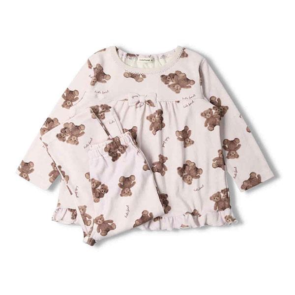 ●1000円均一セール●キッズフォーレ　Kids Foret　くま柄長袖パジャマ(100・110・120）幼児 キッズ アウトレット | Kids Foret | 01