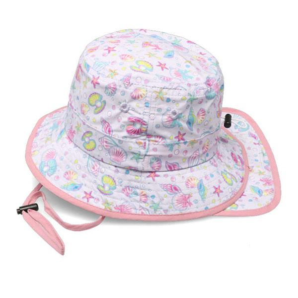 ●30％OFFセール●キッズフォーレ　Kids Foret　日よけたれ付き　総柄　撥水　ハット　帽子　( 50cm 52cm 54cm 56cm ）アウトレット | Kids Foret | 01