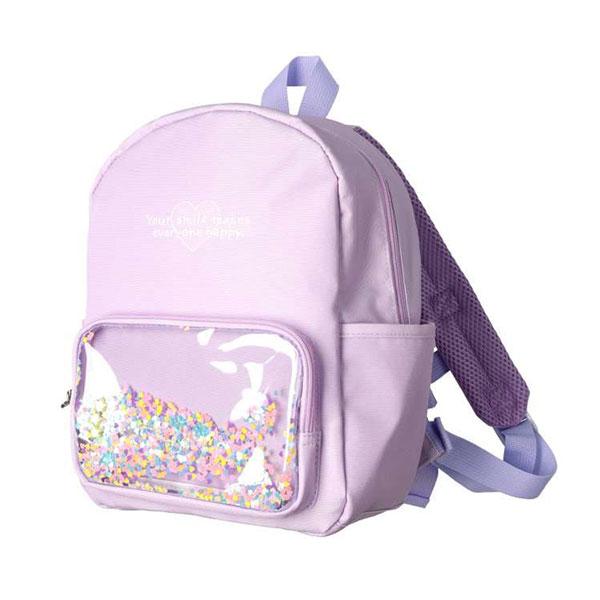 フォーレ Kids Foret キラキラスパンコールポケット付撥水加工リュック 