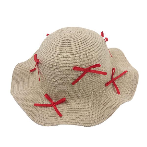 キッズフォーレ　Kids Foret　リボン付き　ヒラヒラ　ハット　帽子　( 50cm 52cm 54cm 56cm )女の子　帽子　レース　日除け付き　洗濯可　折り畳める | Kids Foret | 01