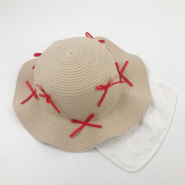 キッズフォーレ　Kids Foret　リボン付き　ヒラヒラ　ハット　帽子　( 50cm 52cm 54cm 56cm )女の子　帽子　レース　日除け付き　洗濯可　折り畳める | Kids Foret | 03