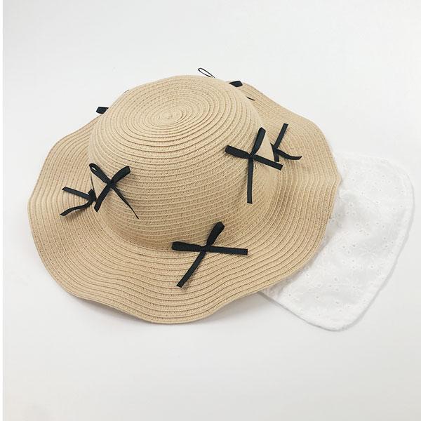 キッズフォーレ　Kids Foret　リボン付き　ヒラヒラ　ハット　帽子　( 50cm 52cm 54cm 56cm )女の子　帽子　レース　日除け付き　洗濯可　折り畳める | Kids Foret | 04