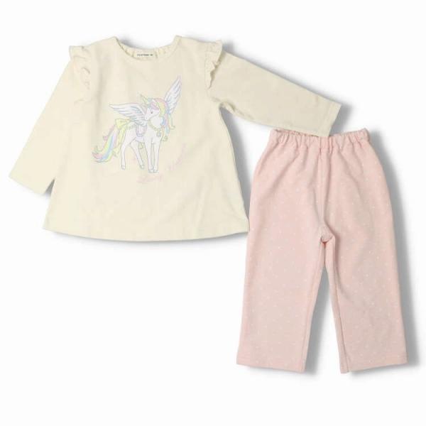 ●30％OFFセール●ラスト1点●キッズフォーレ　Kids Foret　ユニコーンプリント ミニ裏毛 長袖パジャマ （110cm）アウトレット | Kids Foret | 02