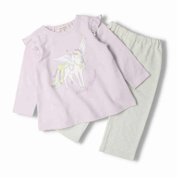 ●30％OFFセール●ラスト1点●キッズフォーレ　Kids Foret　ユニコーンプリント ミニ裏毛 長袖パジャマ （110cm）アウトレット | Kids Foret | 04