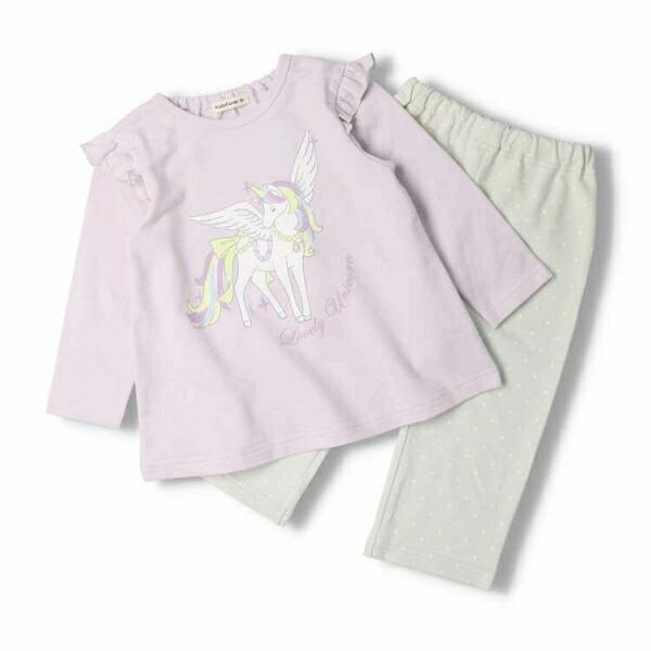 ●30％OFFセール●ラスト1点●キッズフォーレ　Kids Foret　ユニコーンプリント ミニ裏毛 長袖パジャマ （110cm）アウトレット | Kids Foret | 04