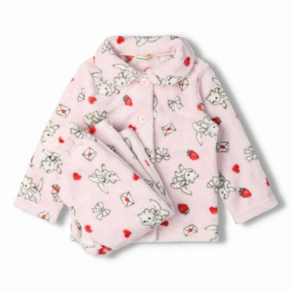 ●30％OFFセール●キッズフォーレ　Kids Foret　ねこ柄　もこもこ　ボア　長袖パジャマ 女の子 お泊り（110cm・120cm）アウトレット | Kids Foret | 02
