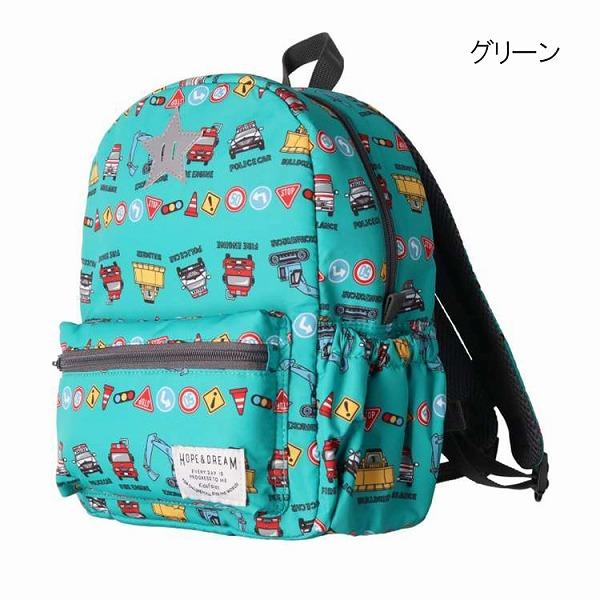 フォーレ　Kids Foret　プードル　働く車　総柄　撥水ボンディングリュック(10L・15L)10リットル　15リットル（鞄　かばん　バッグ　リュックサック） | Kids Foret | 02