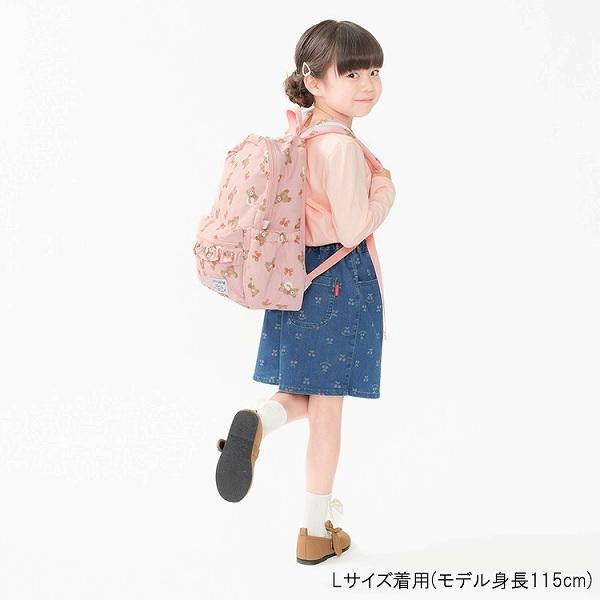 キッズフォーレ Kids Foret くま・働く車 総柄 リュック  ( M 10L・L 15L )  中綿ボンディング 撥水加工 通園 通学 | Kids Foret | 16