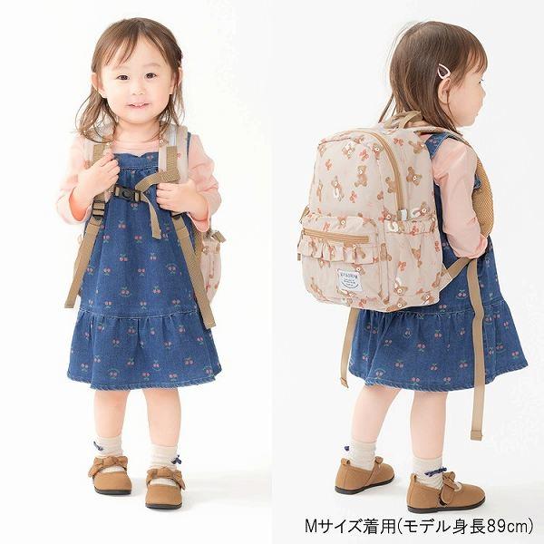 キッズフォーレ Kids Foret くま・働く車 総柄 リュック  ( M 10L・L 15L )  中綿ボンディング 撥水加工 通園 通学 | Kids Foret | 18