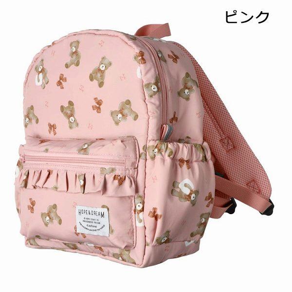 キッズフォーレ Kids Foret くま・働く車 総柄 リュック  ( M 10L・L 15L )  中綿ボンディング 撥水加工 通園 通学 | Kids Foret | 04