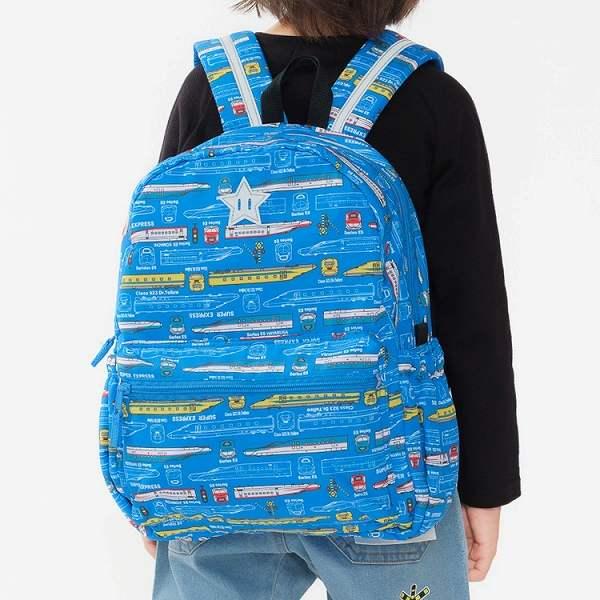 キッズフォーレ Kids Foret JR新幹線 電車 総柄 リュック  ( M 10L・L 15L )  撥水加工 通園 通学  男の子 ギフト | Kids Foret | 13