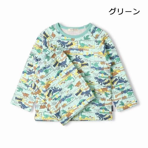 キッズフォーレ Kids Foret 恐竜 総柄 長袖 キルトパジャマ  ( 110 120 130 ) 子ども服 キッズ  子供服　パジャマ | Kids Foret | 01